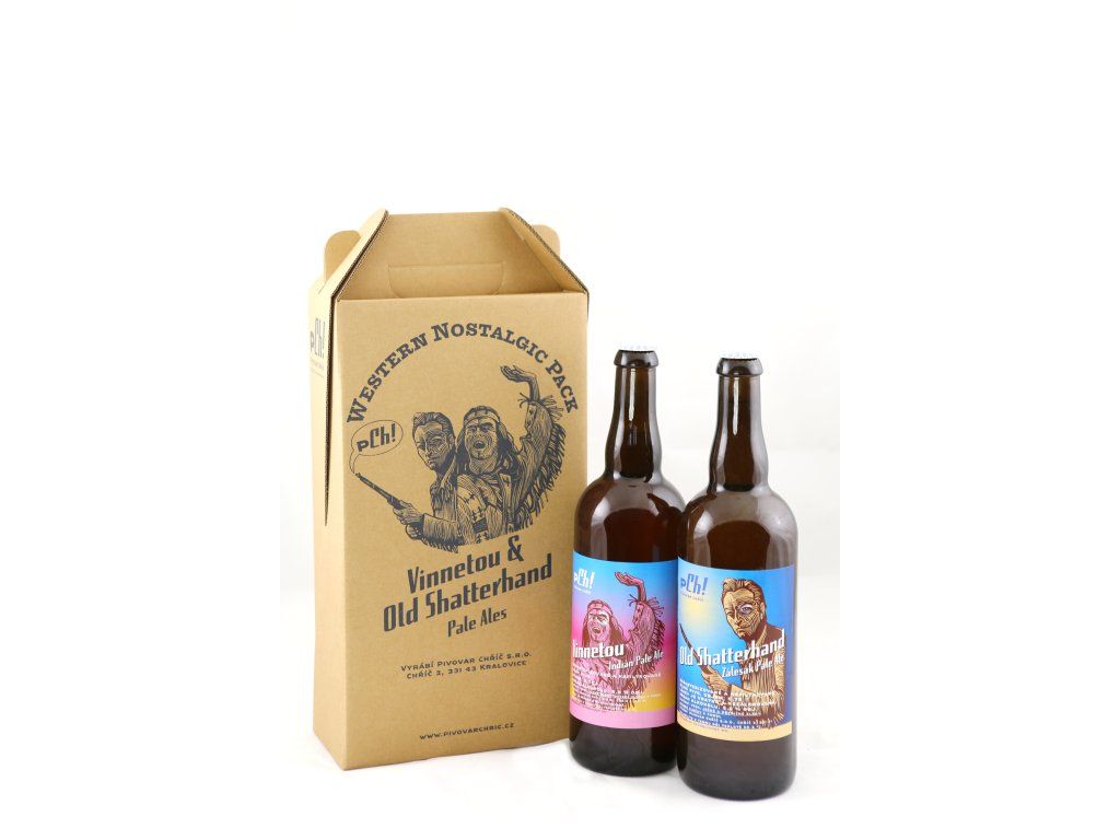Dárkový Western Nostalgic Pack 2x sklo 0,75 l Vinnetou + Old Shatterhand