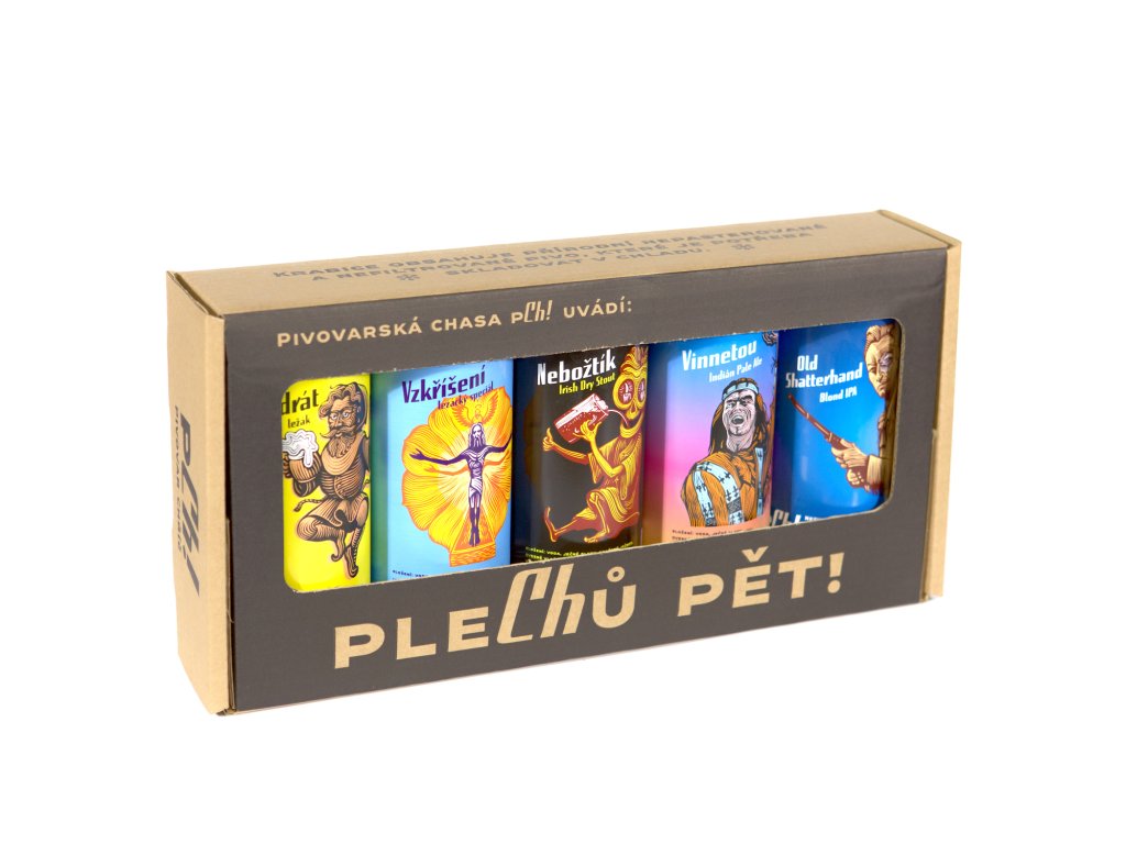 Veselejších Plechů pět - dárkové balení 5x plech 0,5 l